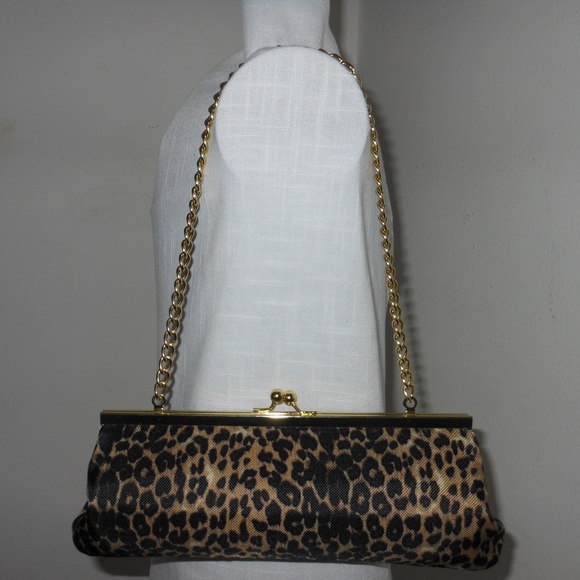 NUCOLLECTIONS LEOPARD PRINT EVENING SHOULDER BAG - Picture 5 of 5